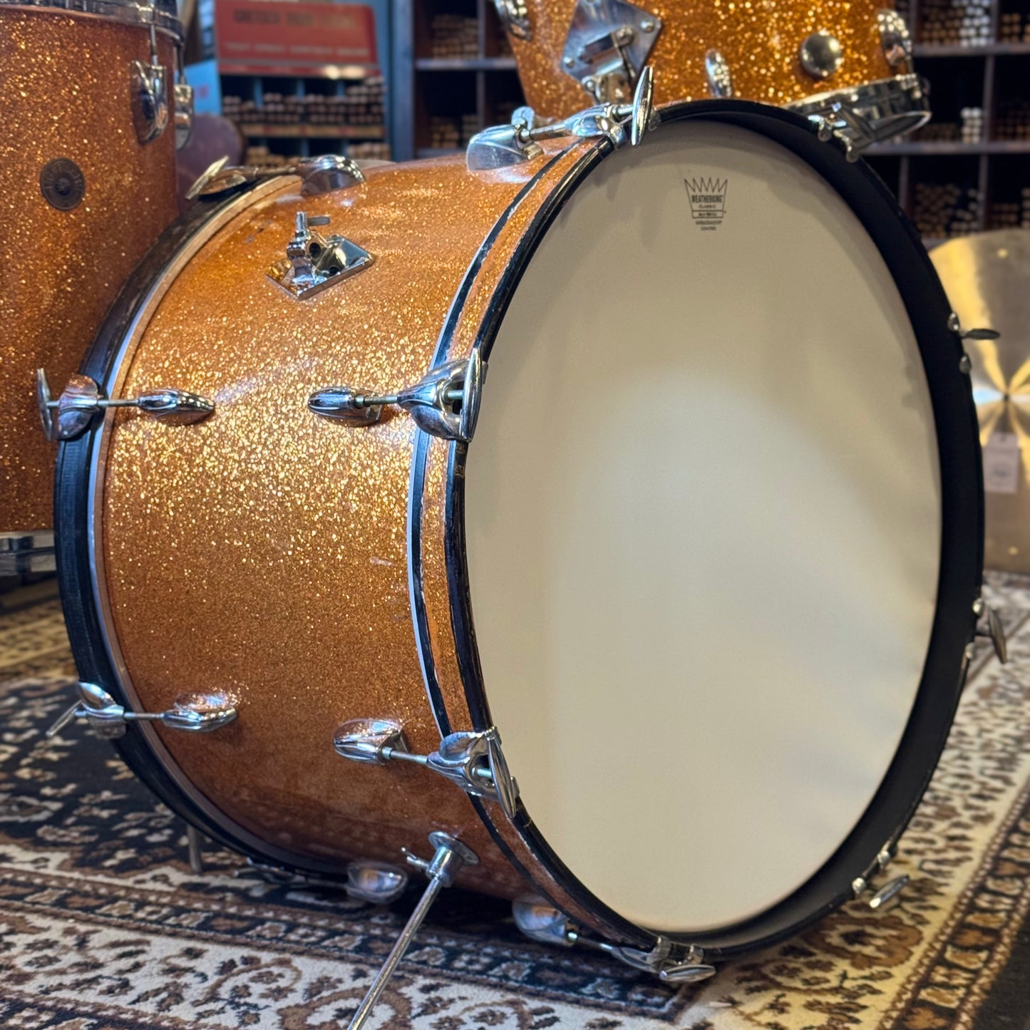 VINTAGE 1960's Gretsch Round Badge "Name Band" Outfit in Gold Sparkle - 14x22, 9x13, 16x16