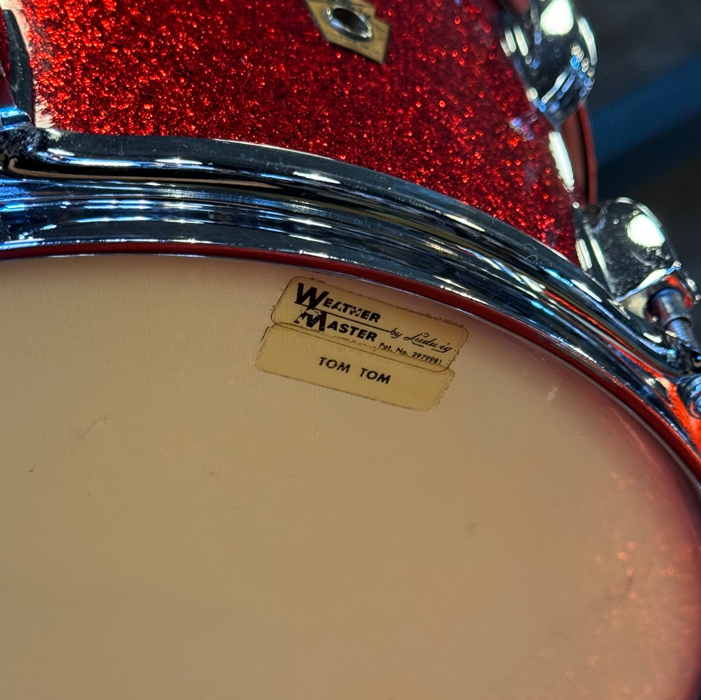 VINTAGE 1961-1962 Ludwig Pre-Serial No. 981 Blue Note Outfit in Red Sparkle w/ Canister Throne 14x20, 14x20, 8x12, 8x12, 16x16, 16x18