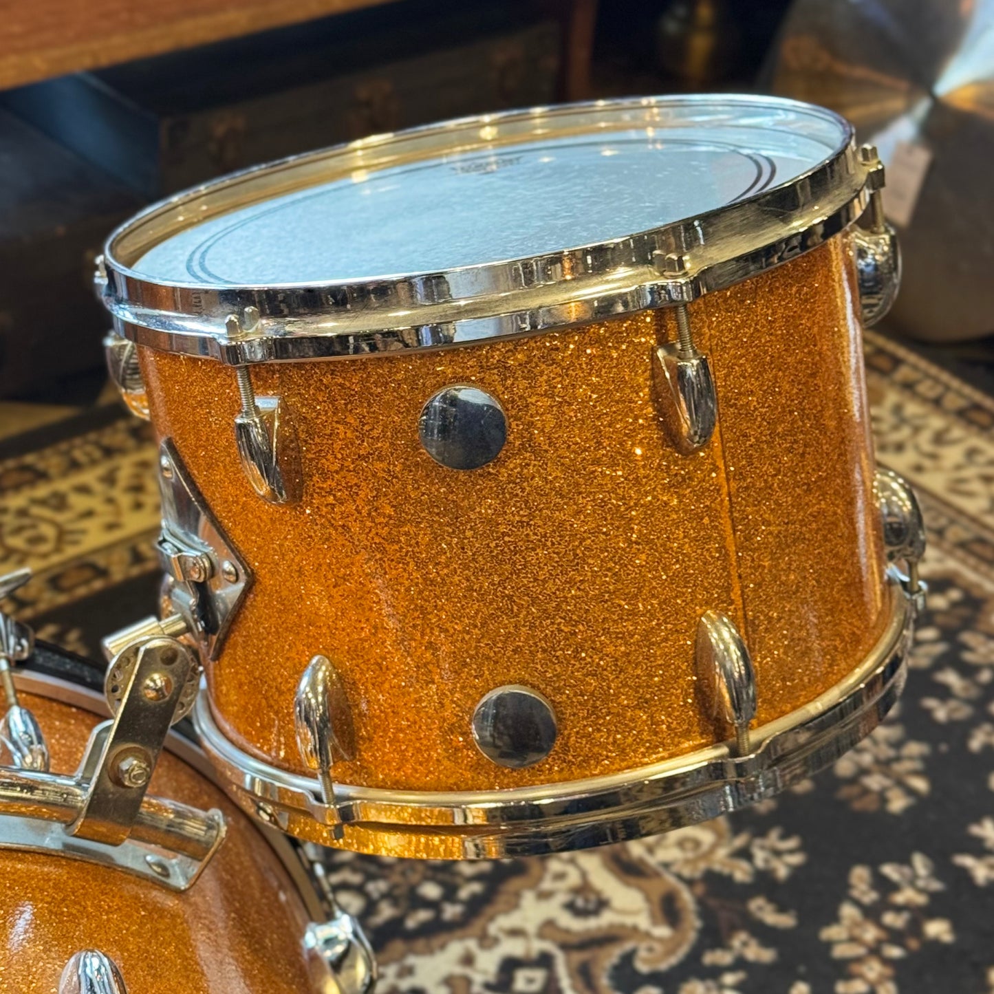 VINTAGE 1960's Gretsch Round Badge "Name Band" Outfit in Gold Sparkle - 14x22, 9x13, 16x16