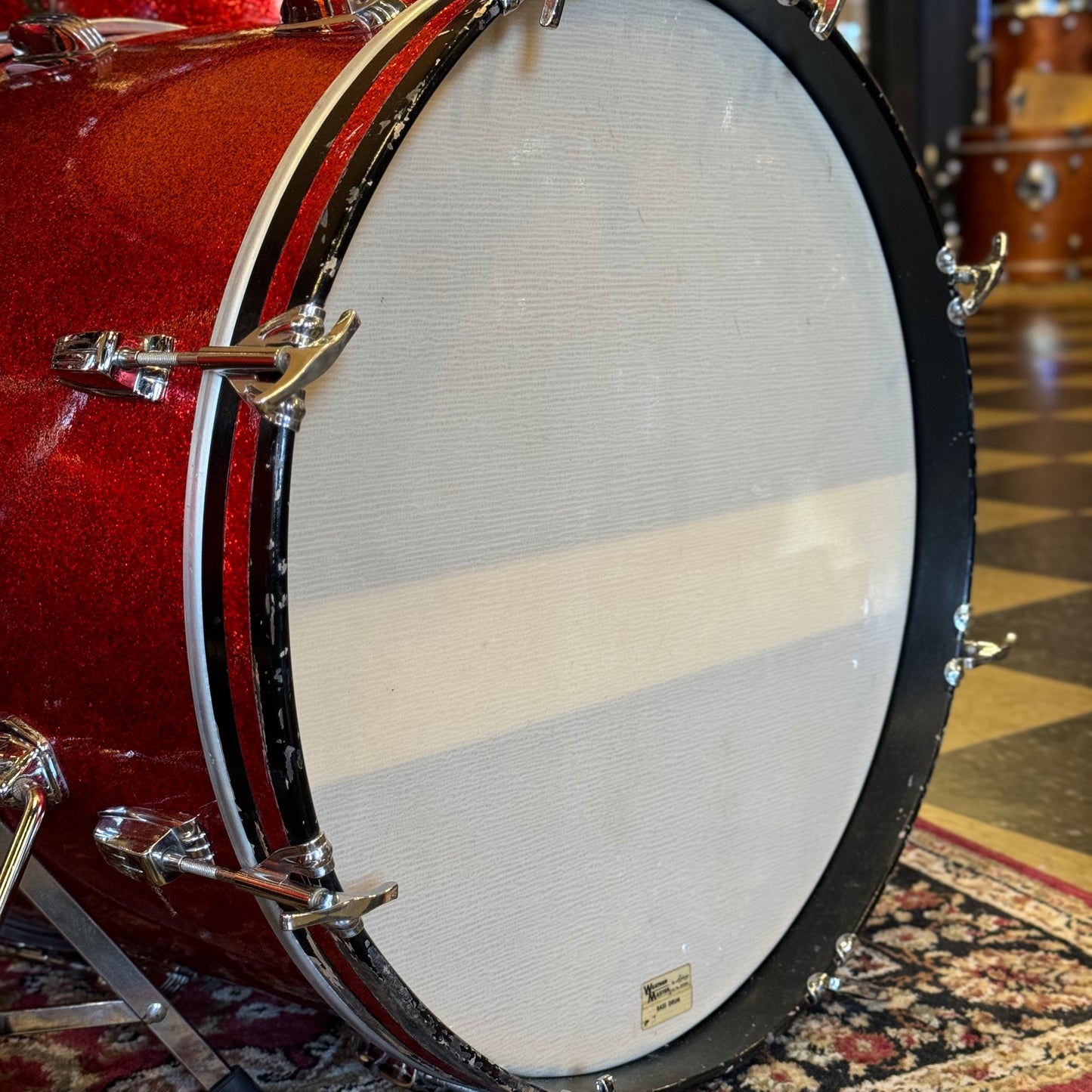 VINTAGE 1961-1962 Ludwig Pre-Serial No. 981 Blue Note Outfit in Red Sparkle w/ Canister Throne 14x20, 14x20, 8x12, 8x12, 16x16, 16x18