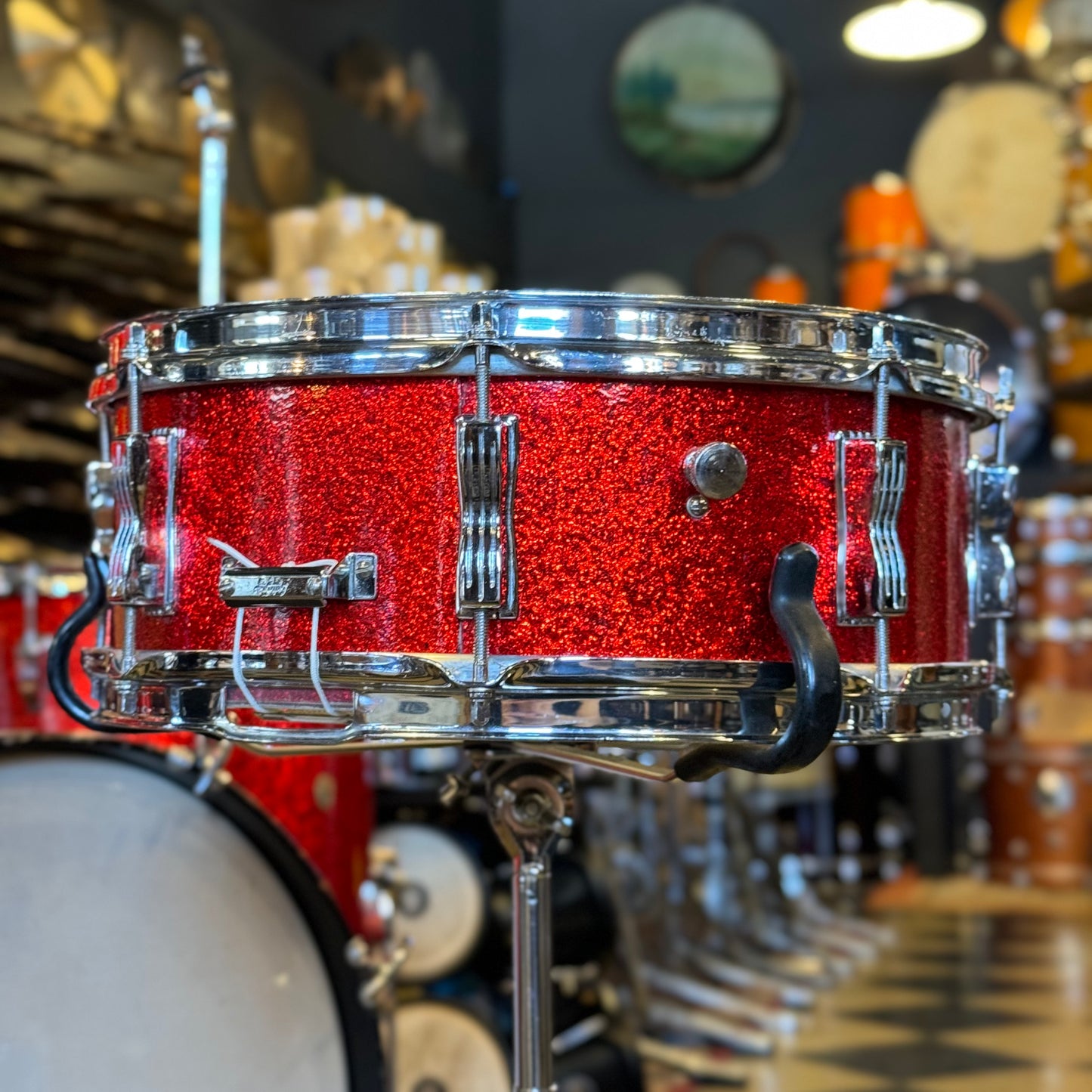 VINTAGE 1961-1962 Ludwig Pre-Serial No. 981 Blue Note Outfit in Red Sparkle w/ Canister Throne 14x20, 14x20, 8x12, 8x12, 16x16, 16x18