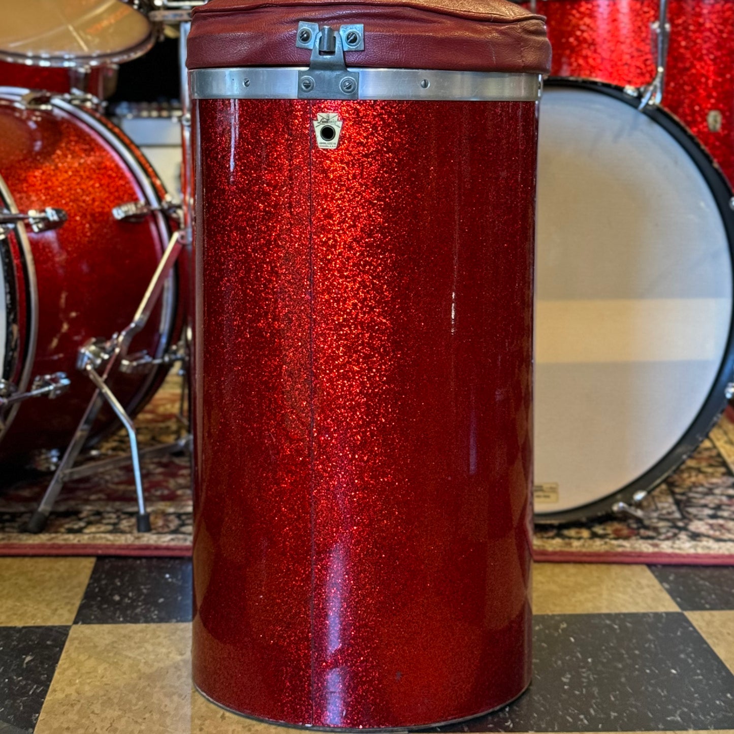 VINTAGE 1961-1962 Ludwig Pre-Serial No. 981 Blue Note Outfit in Red Sparkle w/ Canister Throne 14x20, 14x20, 8x12, 8x12, 16x16, 16x18