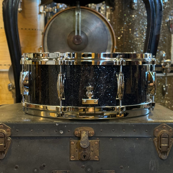 NEW Gretsch 5.5x14 USA Custom Snare Drum in Black Glass Glitter with Tone Control & Micro Sensitive