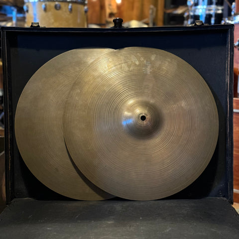 VINTAGE 1960's Zildjian 15" New Beat Hi-Hat Cymbals - 1360/1362g