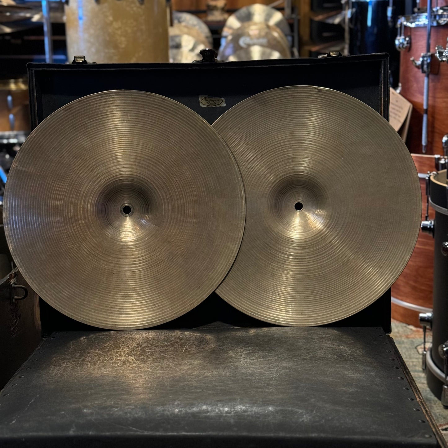 VINTAGE 1960's Zildjian 15" New Beat Hi-Hat Cymbals - 1360/1362g