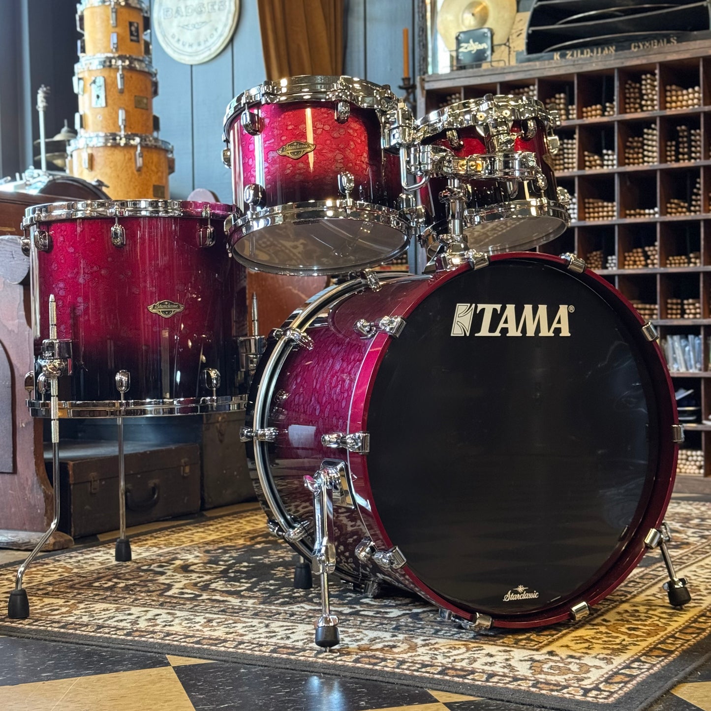 USED Tama Starclassic Walnut/Birch in Molten Raspberry Burst - 16x22, 8x10, 9x12, 14x16
