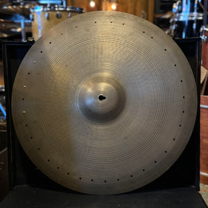 VINTAGE 1960's A. Zildjian 20" No Stamp Ride Cymbal - Drilled for Thirty Six Rivets (Three Installed) - 1936g