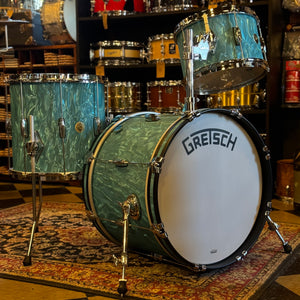 USED Gretsch Broadkaster Heritage Build in Satin Aqua Flame - 14x20, 8x12, 14x14