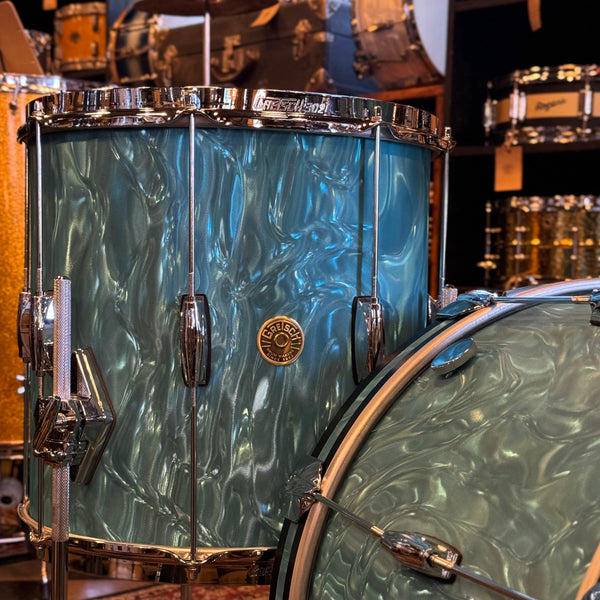 USED Gretsch Broadkaster Heritage Build in Satin Aqua Flame - 14x20, 8x12, 14x14