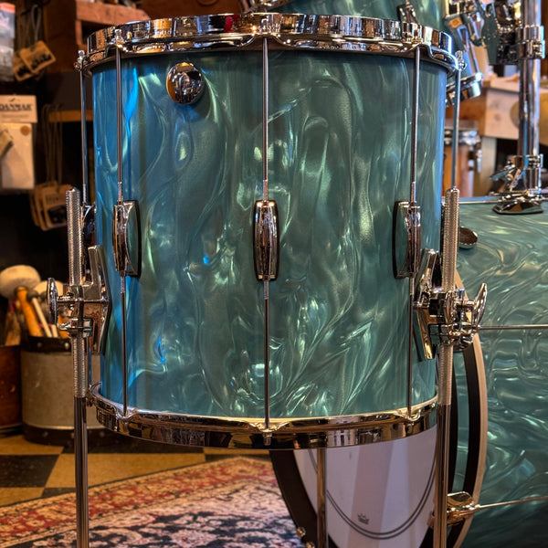 USED Gretsch Broadkaster Heritage Build in Satin Aqua Flame - 14x20, 8x12, 14x14