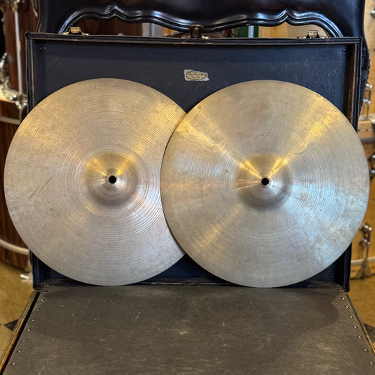 VINTAGE 1960's A. Zildjian 14" 60's Stamp Thin Hi-Hats - 724/738g