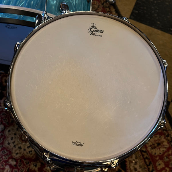 USED Gretsch Broadkaster Heritage Build in Satin Aqua Flame - 14x20, 8x12, 14x14