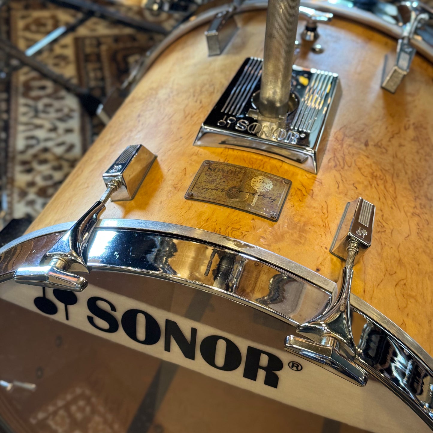 VINTAGE 1980's Sonor Signature Horst Link Heavy Beech Drum Set in Scandinavian Maserbirke - 20x20, 8x8, 10x10, 12x12, 13x13, 14x14, 15x15, 16x16