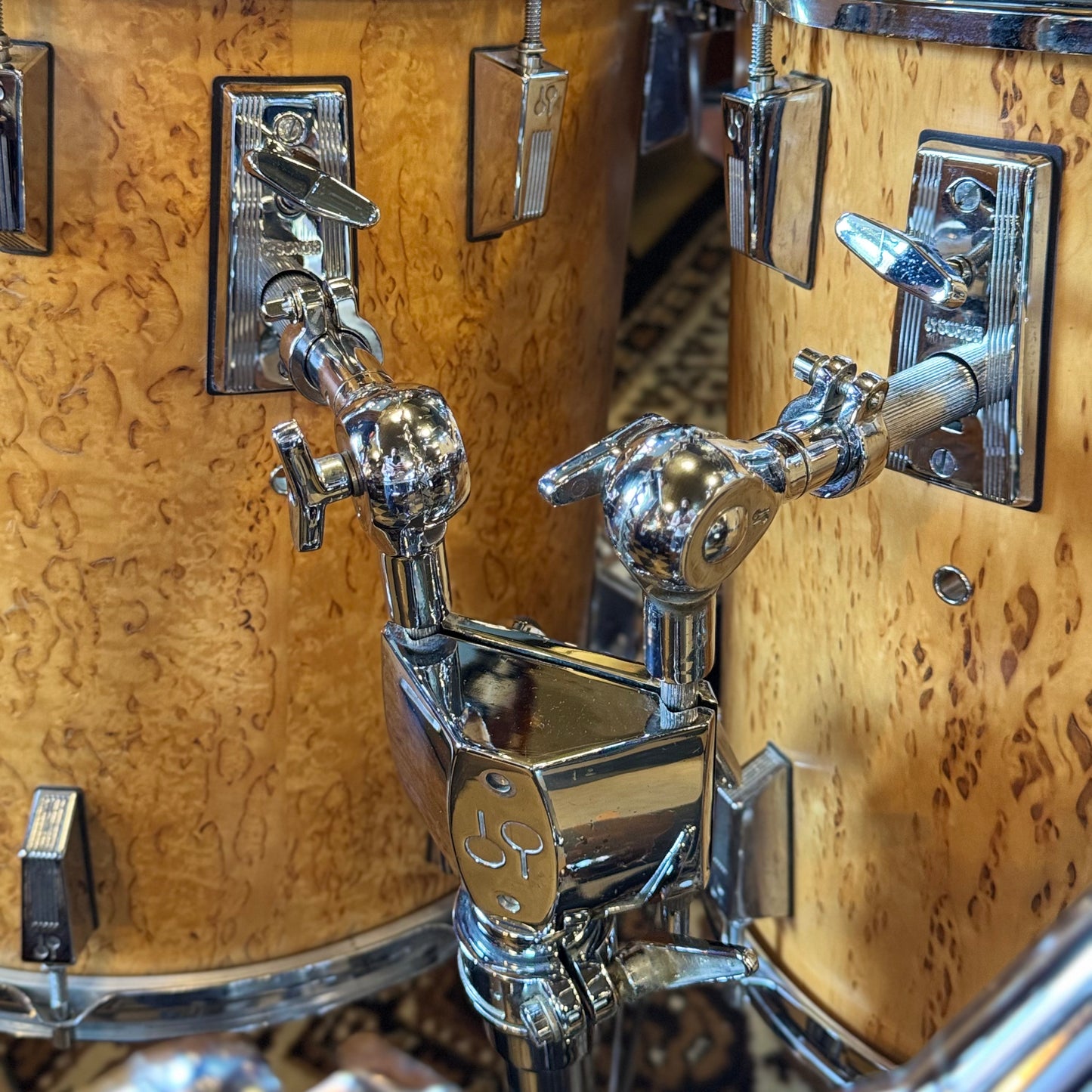 VINTAGE 1980's Sonor Signature Horst Link Heavy Beech Drum Set in Scandinavian Maserbirke - 20x20, 8x8, 10x10, 12x12, 13x13, 14x14, 15x15, 16x16
