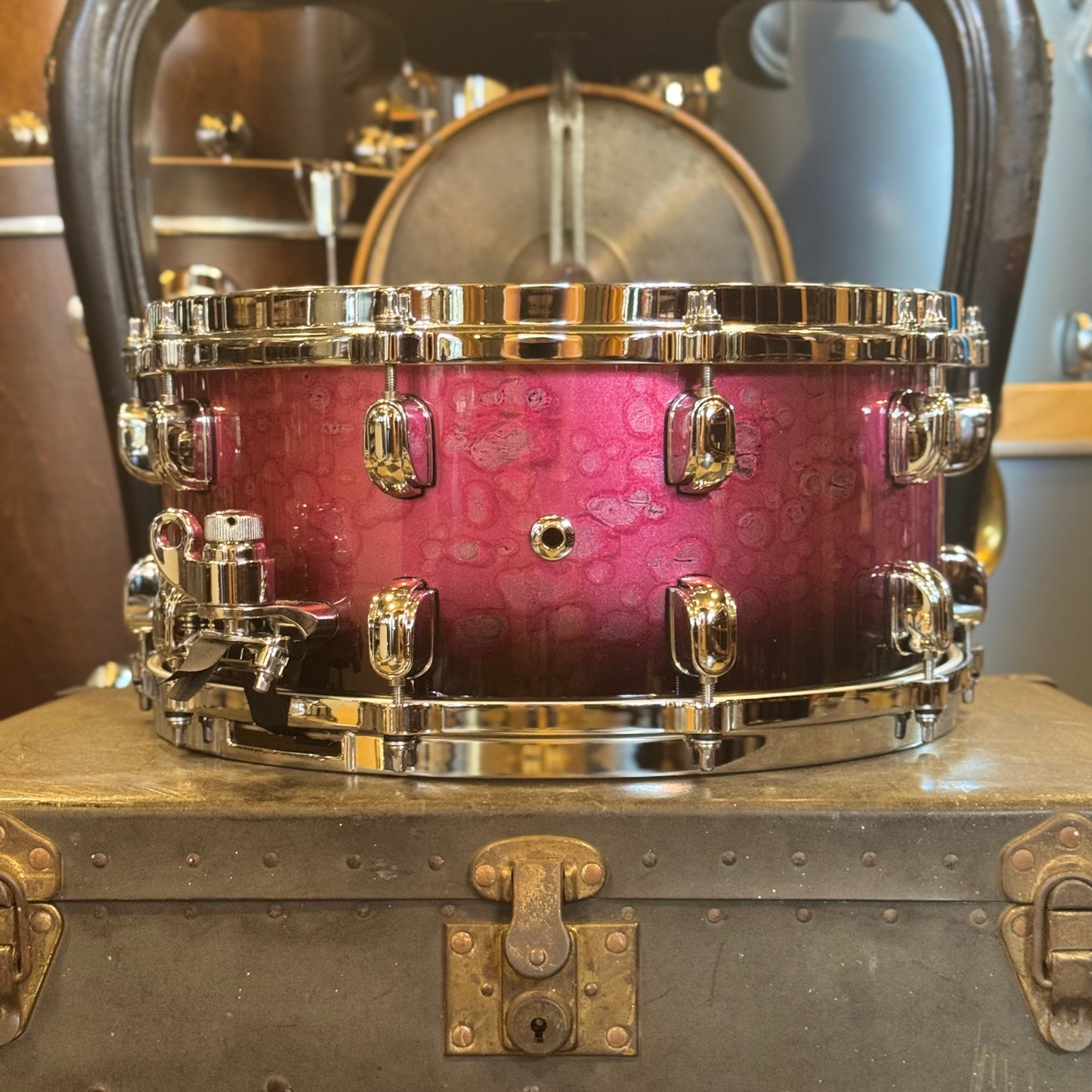 USED Tama 6.5x14 Starclassic Walnut/Birch Snare Drum in Molten Raspberry Burst