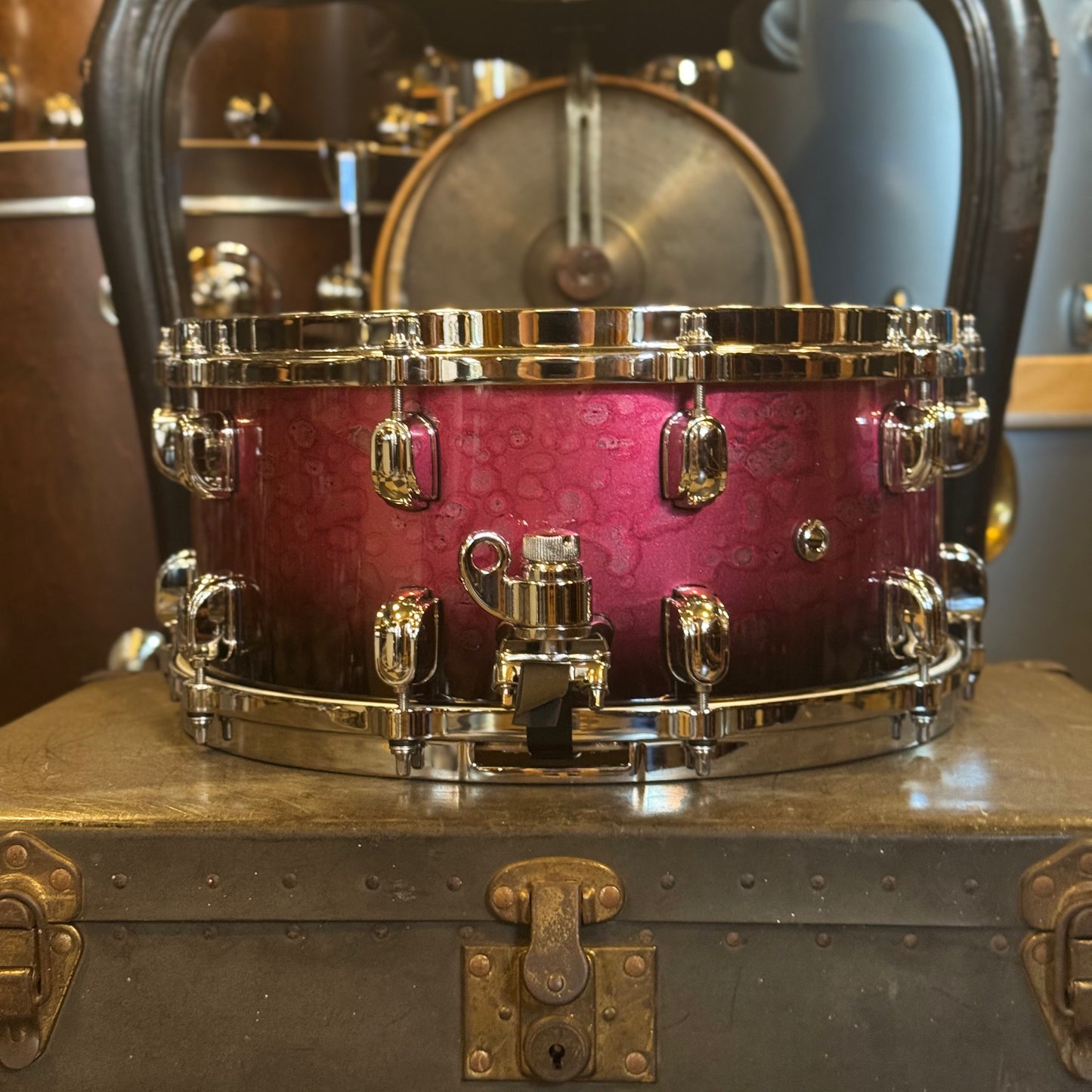 USED Tama 6.5x14 Starclassic Walnut/Birch Snare Drum in Molten Raspberry Burst