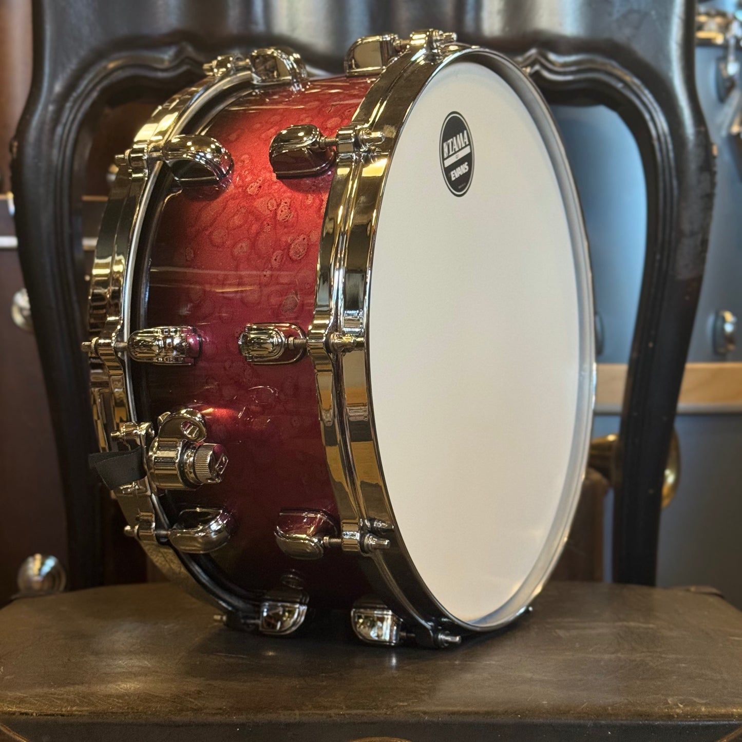 USED Tama 6.5x14 Starclassic Walnut/Birch Snare Drum in Molten Raspberry Burst