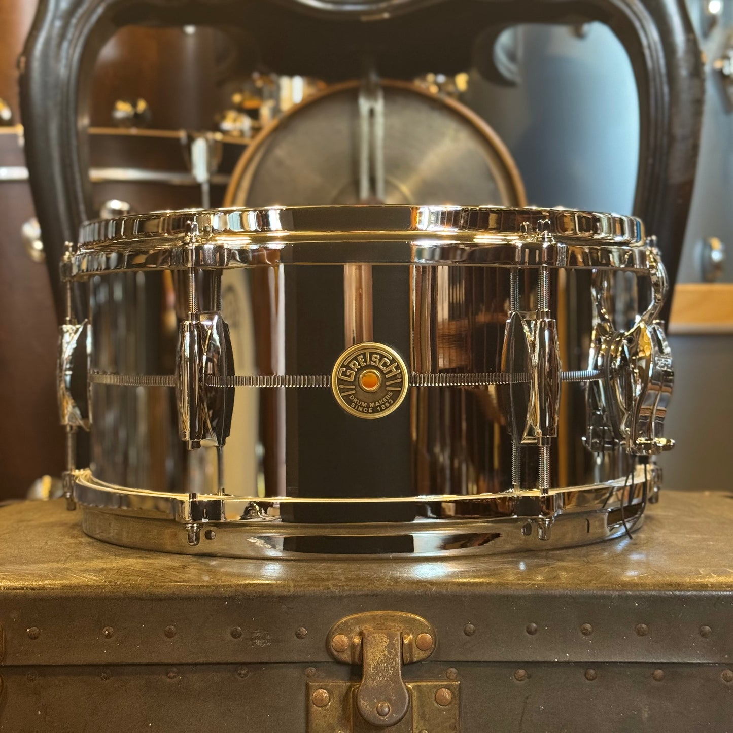 USED Gretsch 6x13 USA Custom Chrome over Brass Snare Drum
