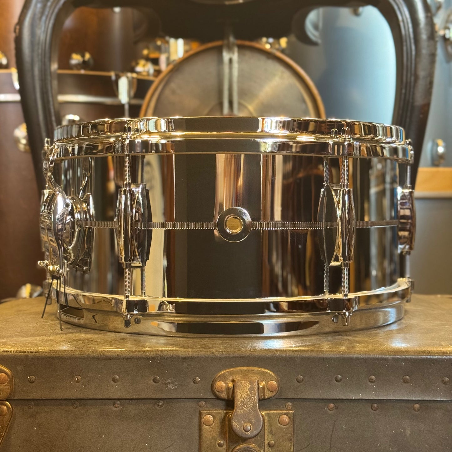 USED Gretsch 6x13 USA Custom Chrome over Brass Snare Drum