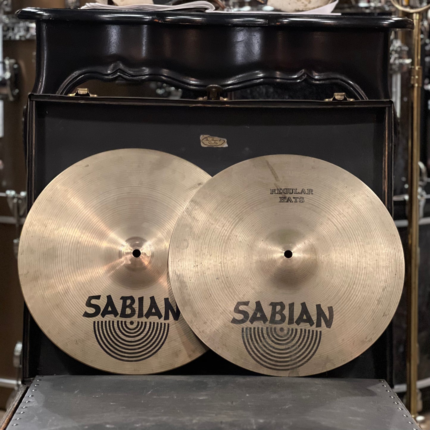 VINTAGE 1980's Sabian 14" Regular Hi-Hats - 968/1416g