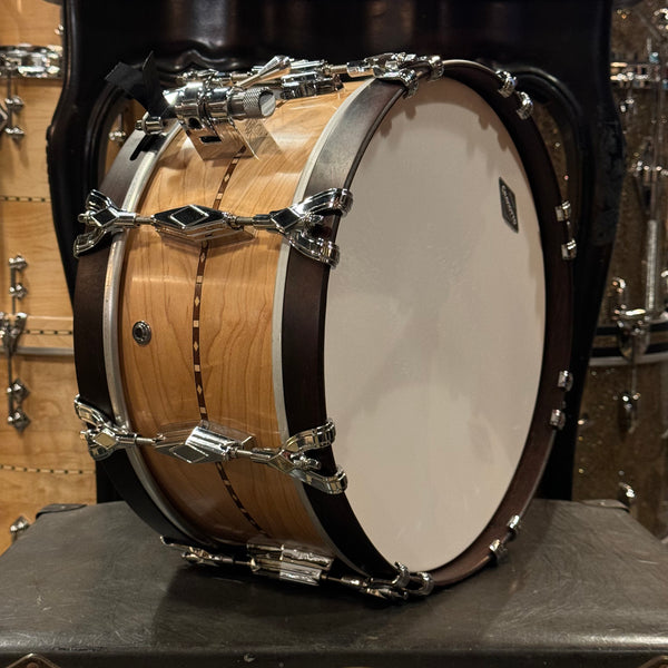 USED Craviotto 6.5x14 Custom Shop Super Swing Maple - Natural Oil w/ Walnut Inlay, Satin Mahogany Hoops, & 45 Degree Edges