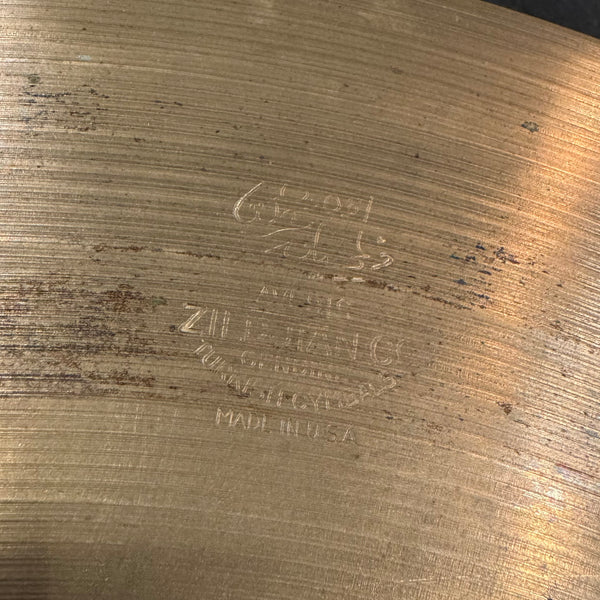 VINTAGE 1940's A. Zildjian 19" Transition Stamp Crash-Ride - 1646g