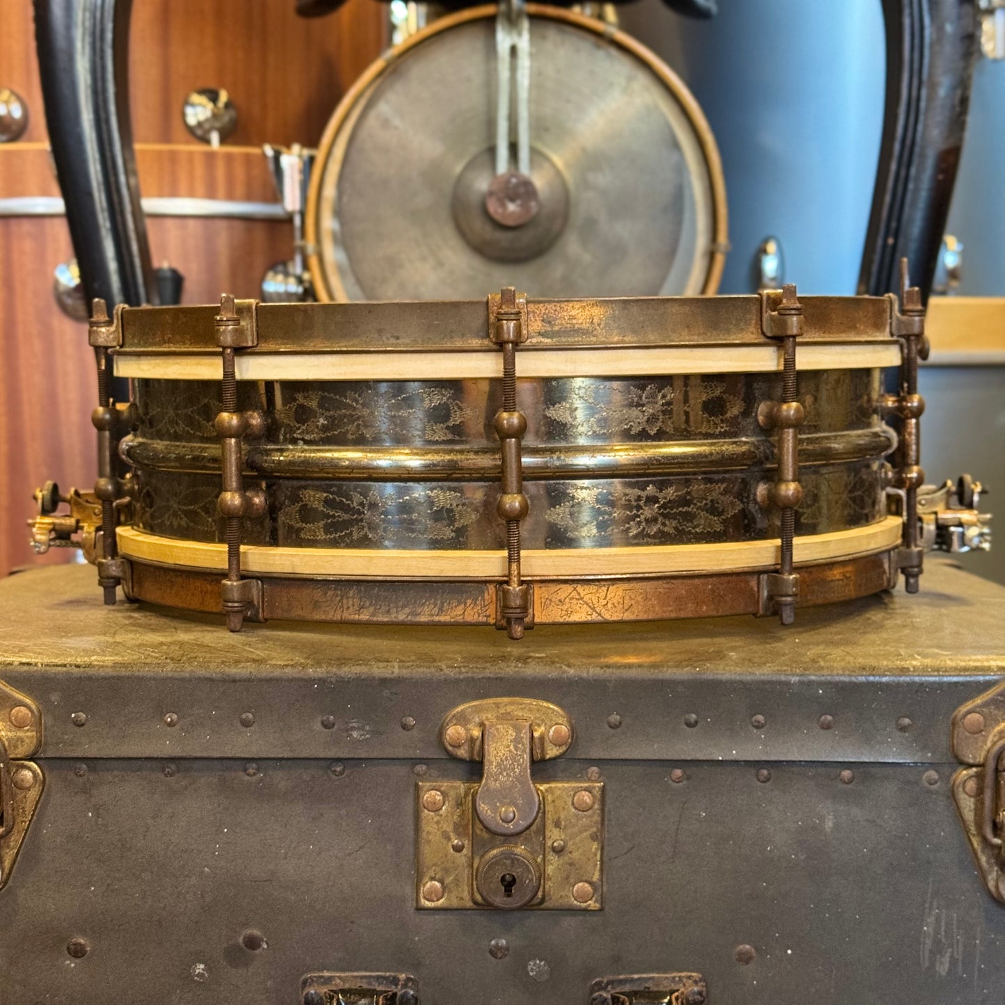VINTAGE 1927 Ludwig 4x14 De Luxe Super Ludwig "Black Beauty" Super Sensitive Dance Model