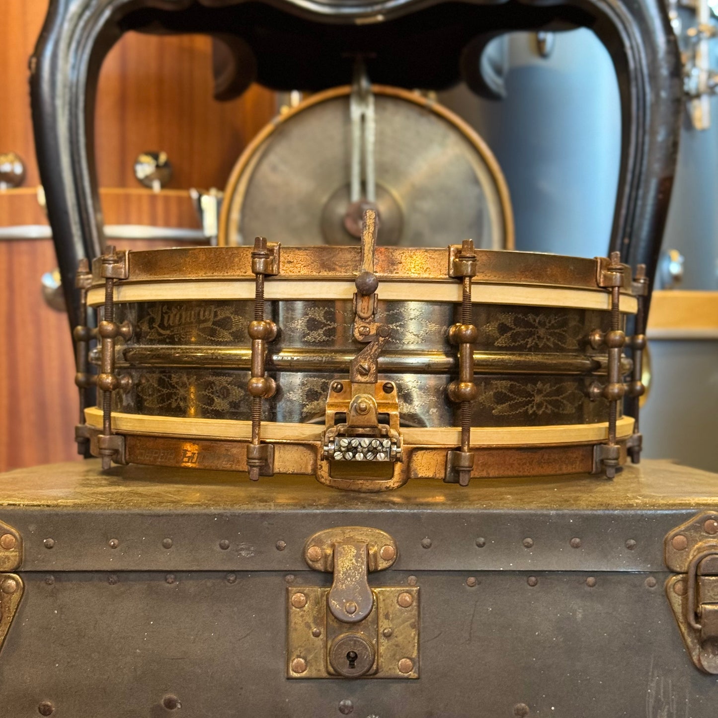 VINTAGE 1927 Ludwig 4x14 De Luxe Super Ludwig "Black Beauty" Super Sensitive Dance Model