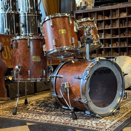VINTAGE 1980's Sonor Signature Horst Link Heavy Beech Shell Drum Set in African Bubinga - 16x18, 10x10, 12x12, 14x16