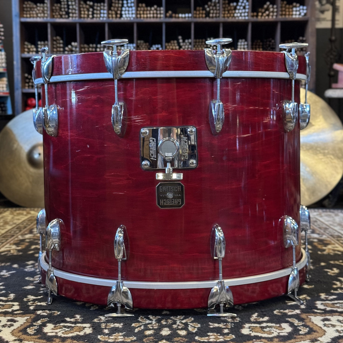 VINTAGE 1980's Gretsch Square Badge Drum Set in Rosewood Gloss - 16x22, 10x12, 11x13, 14x16