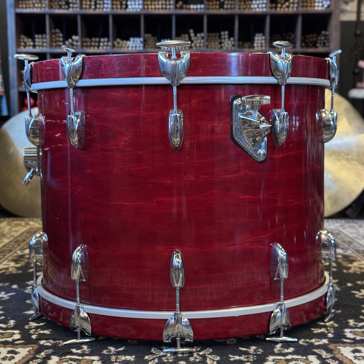 VINTAGE 1980's Gretsch Square Badge Drum Set in Rosewood Gloss - 16x22, 10x12, 11x13, 14x16