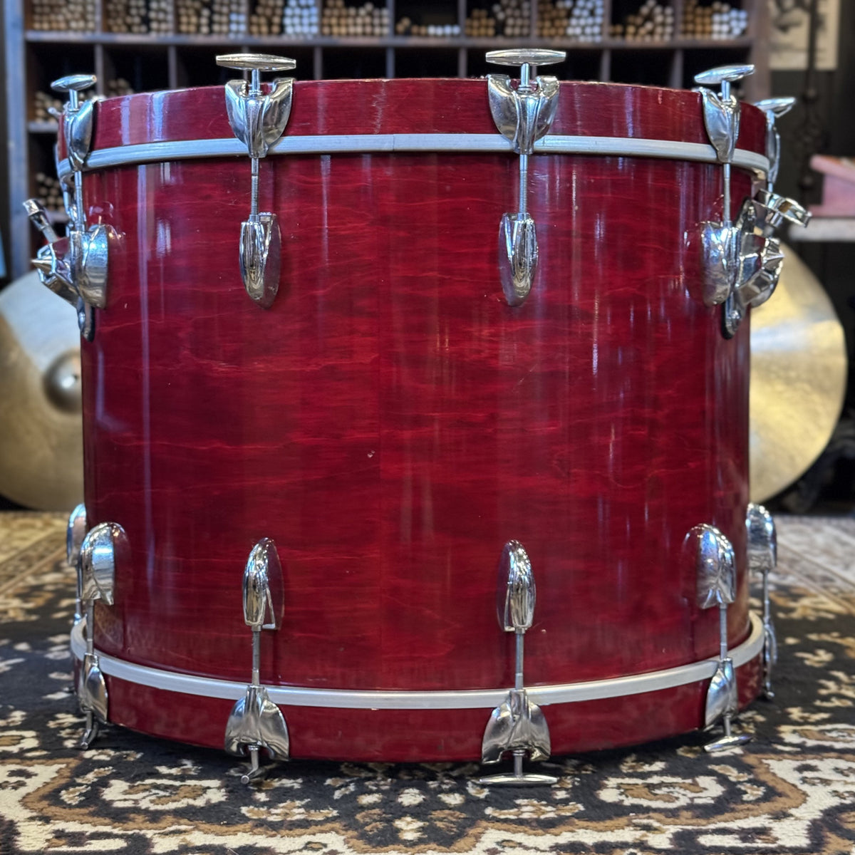 VINTAGE 1980's Gretsch Square Badge Drum Set in Rosewood Gloss - 16x22, 10x12, 11x13, 14x16