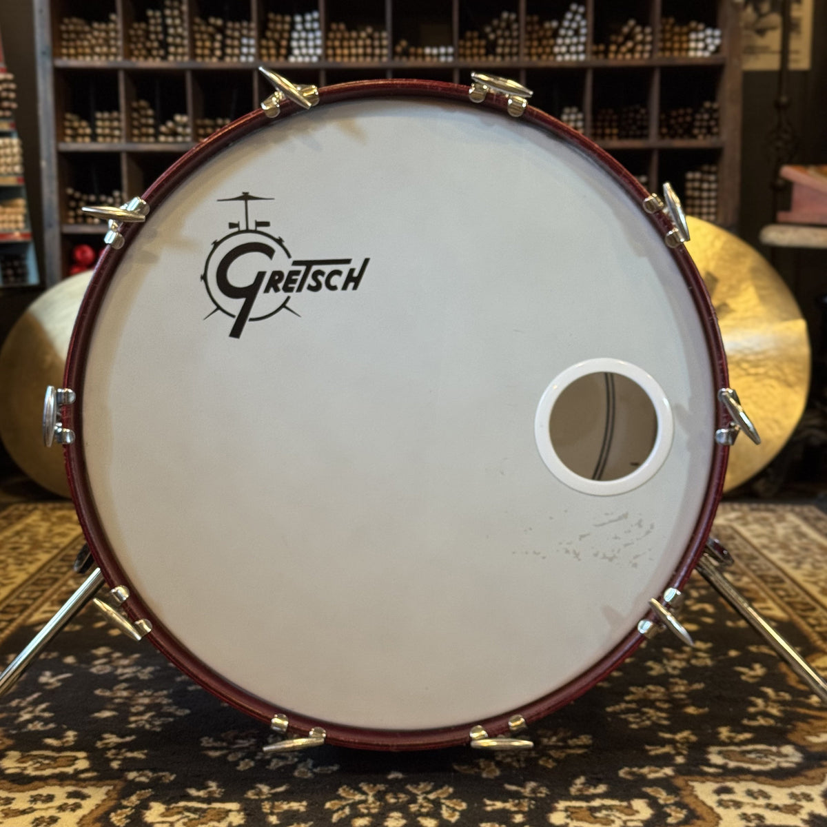 VINTAGE 1980's Gretsch Square Badge Drum Set in Rosewood Gloss - 16x22, 10x12, 11x13, 14x16
