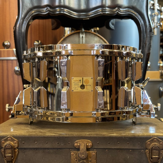VINTAGE 1980's Sonor Signature Horst Link 8x14 HLD-588 Ferromanganese Steel Snare Drum