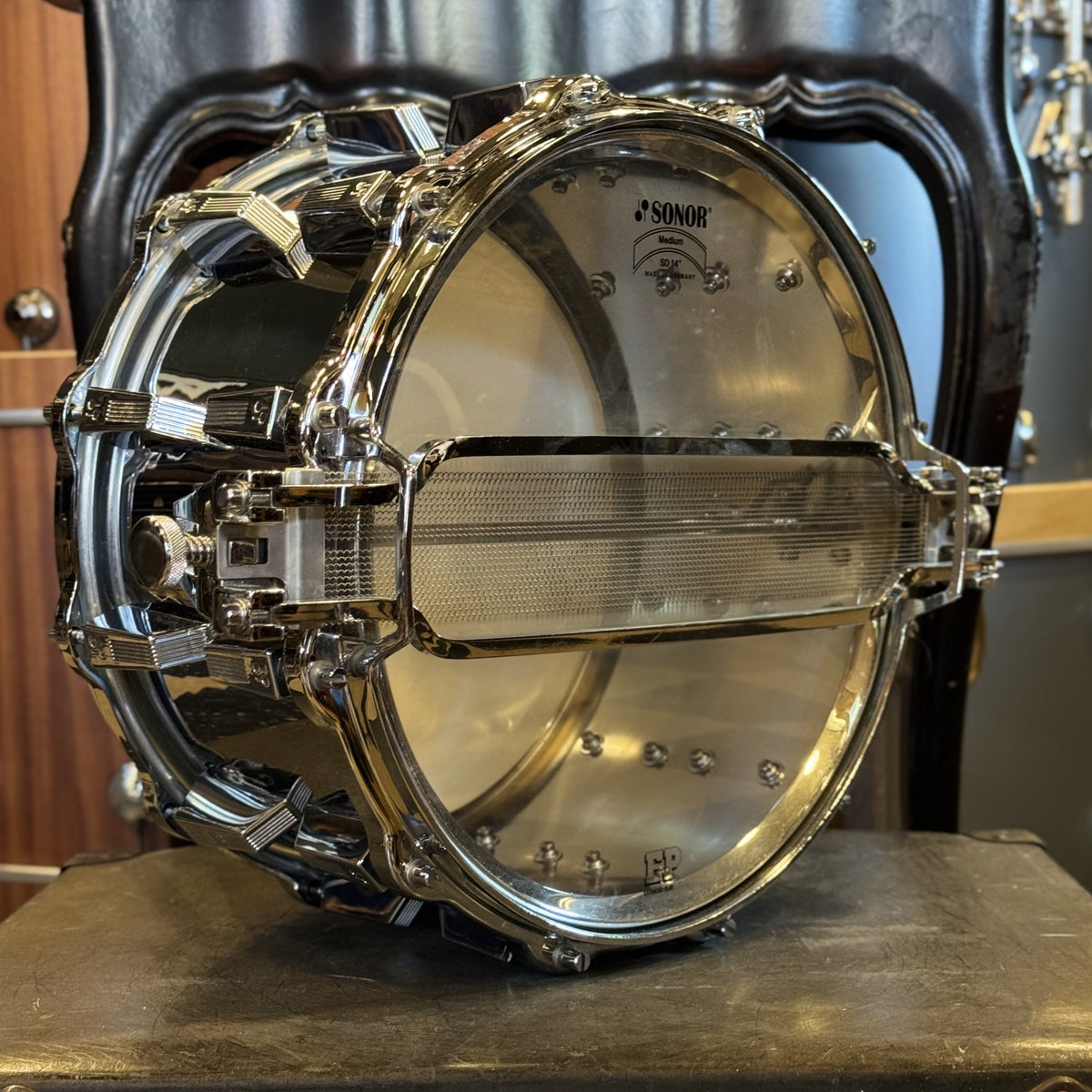 VINTAGE 1980's Sonor Signature Horst Link 8x14 HLD-588 Ferromanganese Steel Snare Drum