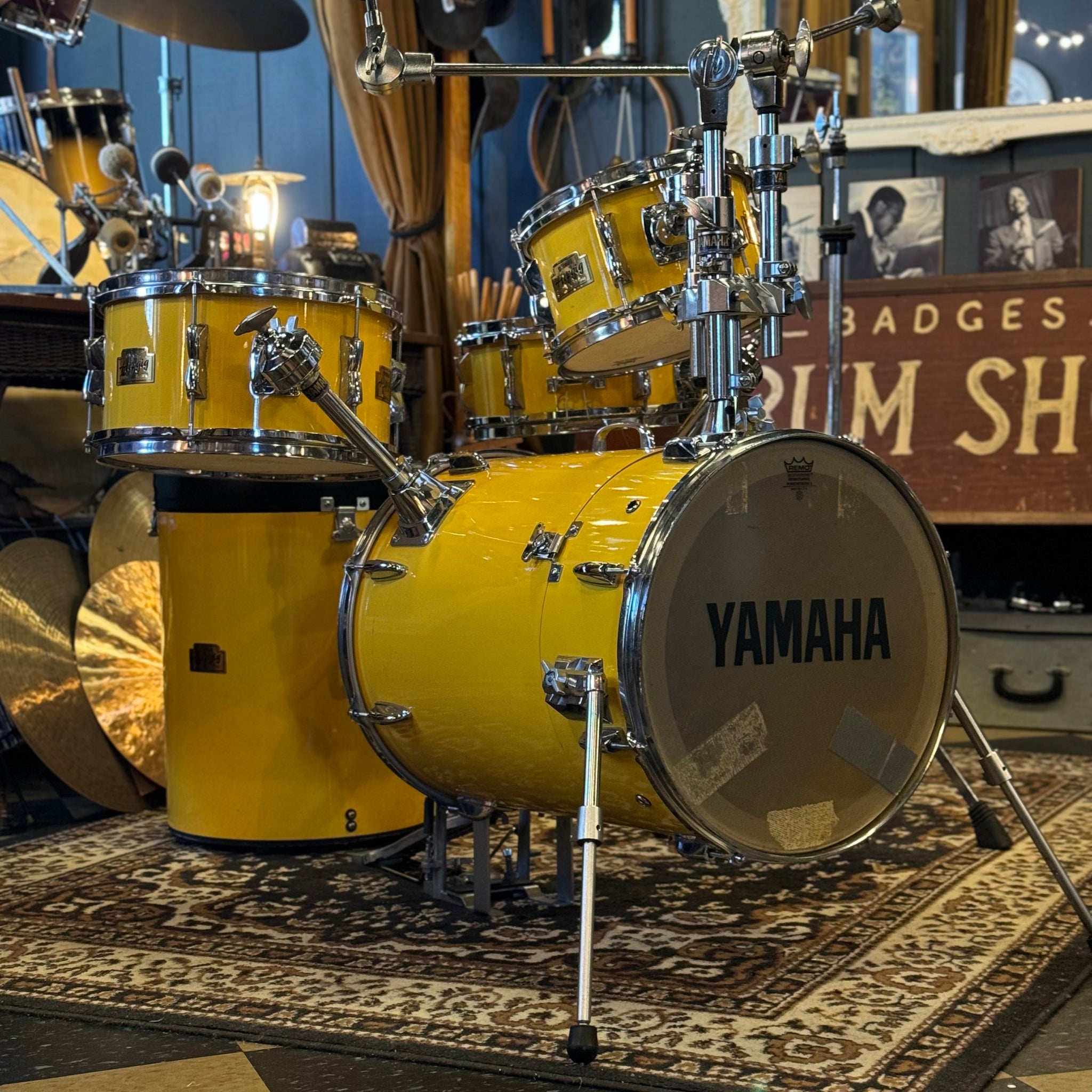 USED Yamaha Rick Marotta Hip Gig Nesting Kit in Tony Williams Yellow - 21x16, 6x10, 7x13, 5x12