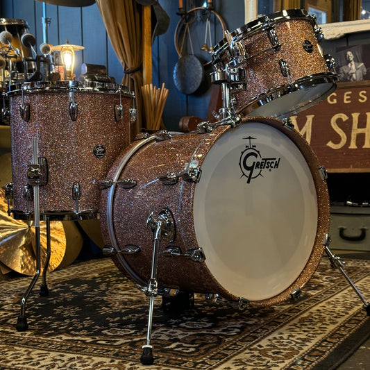 NEW Gretsch Renown 3pc Bop Outfit in Champagne Sparkle Lacquer - 14x18, 8x12, 14x14
