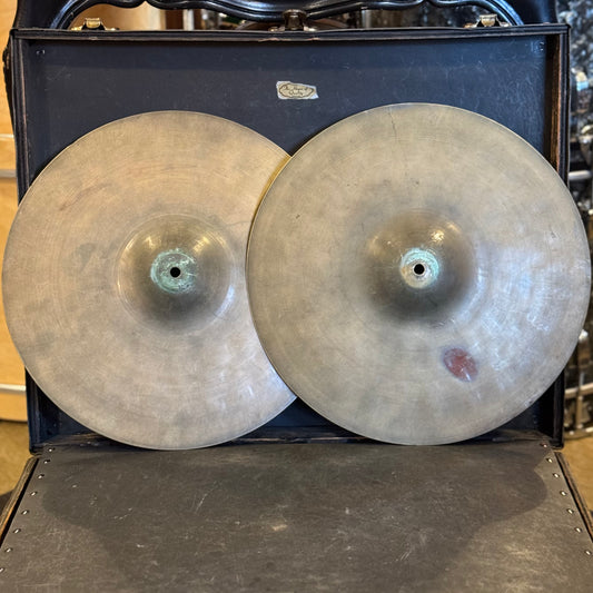 VINTAGE 1930's Zenjian 14" Medium-Heavy Hi-Hats - 1120/1170g