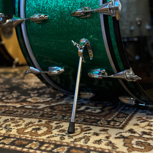 VINTAGE 1970's Slingerland Rewrapped in Green Sparkle - 14x22, 9x13, 16x16