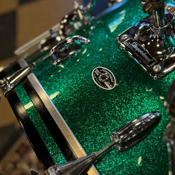 VINTAGE 1970's Slingerland Rewrapped in Green Sparkle - 14x22, 9x13, 16x16