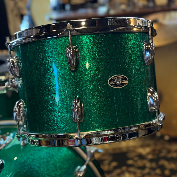 VINTAGE 1970's Slingerland Rewrapped in Green Sparkle - 14x22, 9x13, 16x16