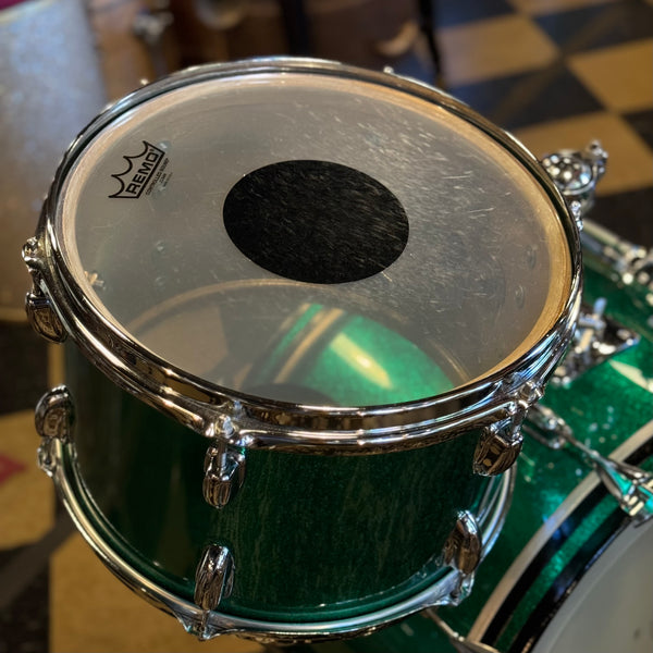 VINTAGE 1970's Slingerland Rewrapped in Green Sparkle - 14x22, 9x13, 16x16