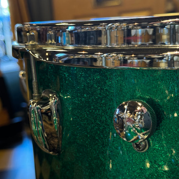 VINTAGE 1970's Slingerland Rewrapped in Green Sparkle - 14x22, 9x13, 16x16