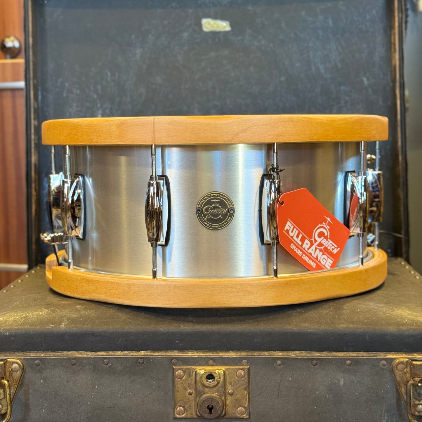 NEW Gretsch 6.5x14 Wood Hoop Aluminum Snare Drum