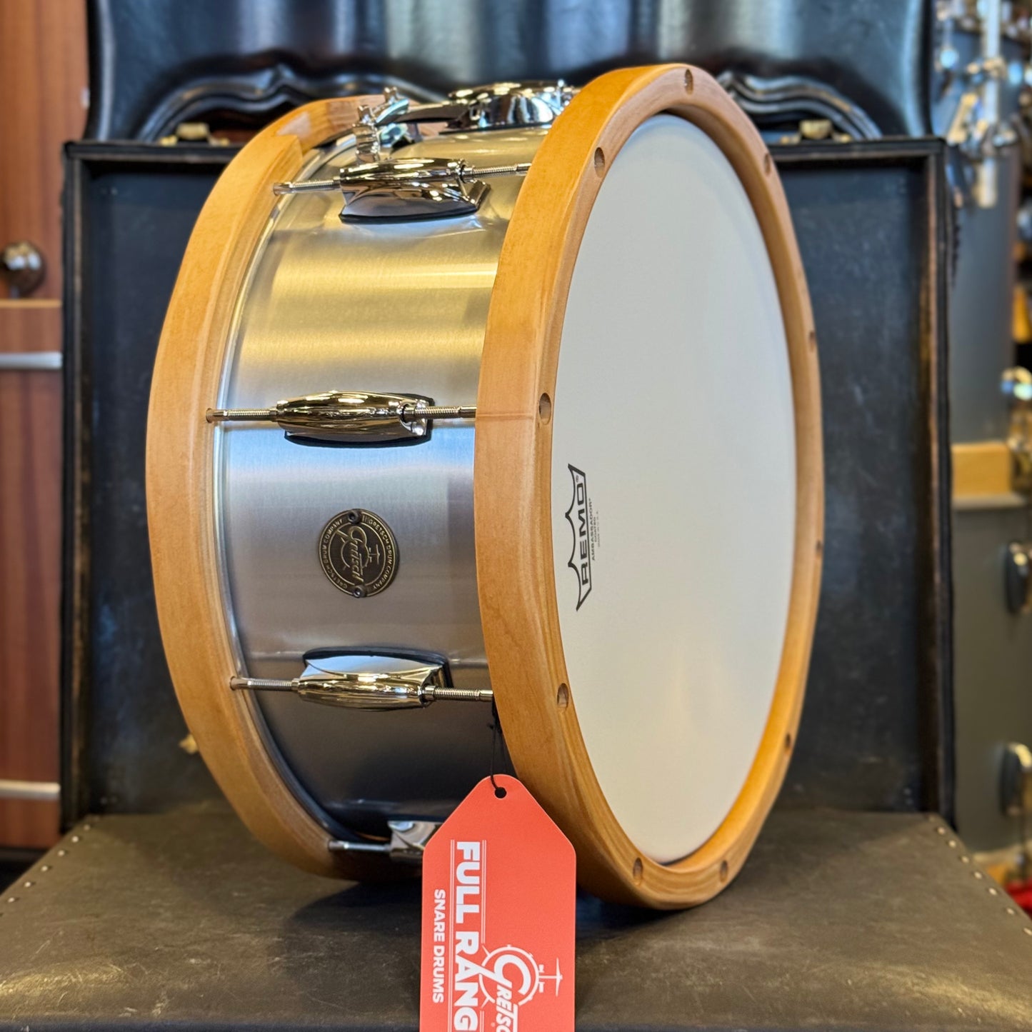NEW Gretsch 6.5x14 Wood Hoop Aluminum Snare Drum