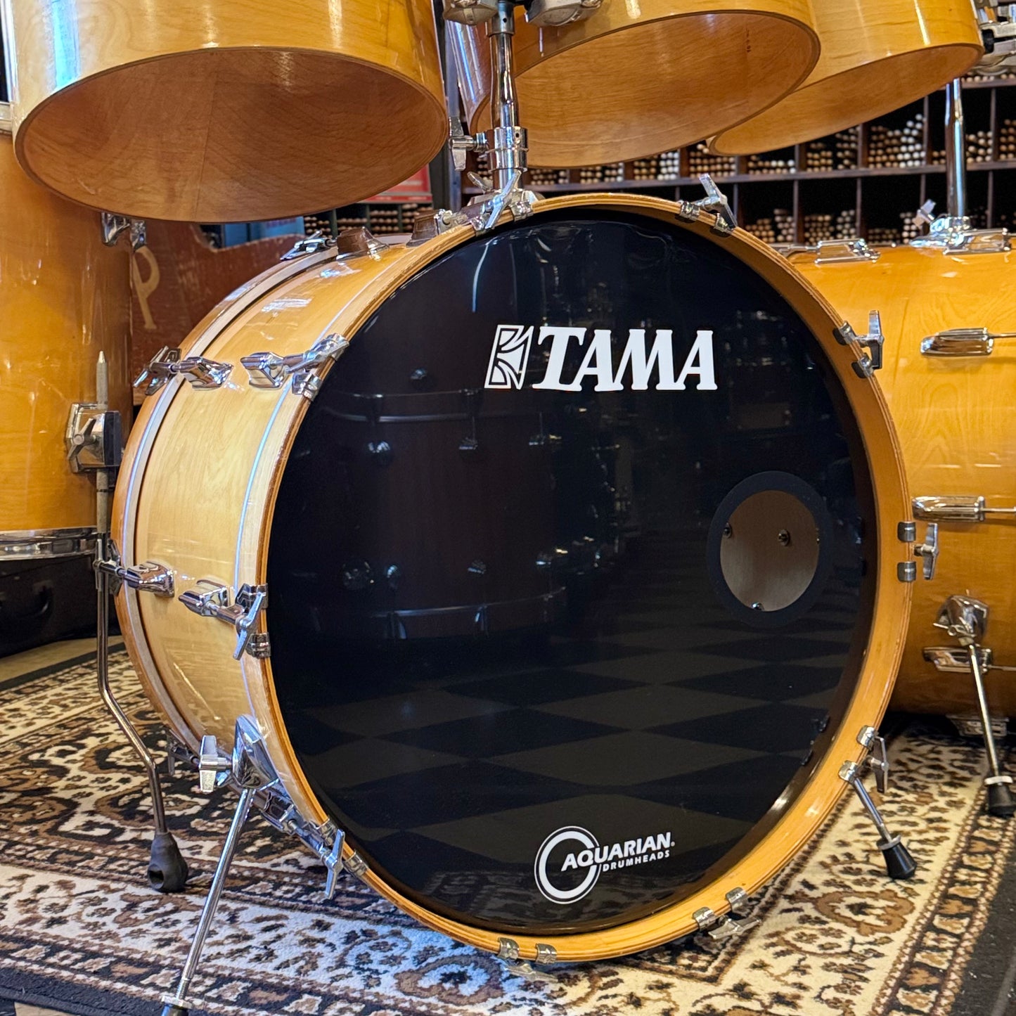 VINTAGE 1980's Tama Super Star Double Bass Drum Set in Natural Gloss - 14x24, 14x24, 8x12, 9x13, 10x14, 12x15, 16x16, 16x18
