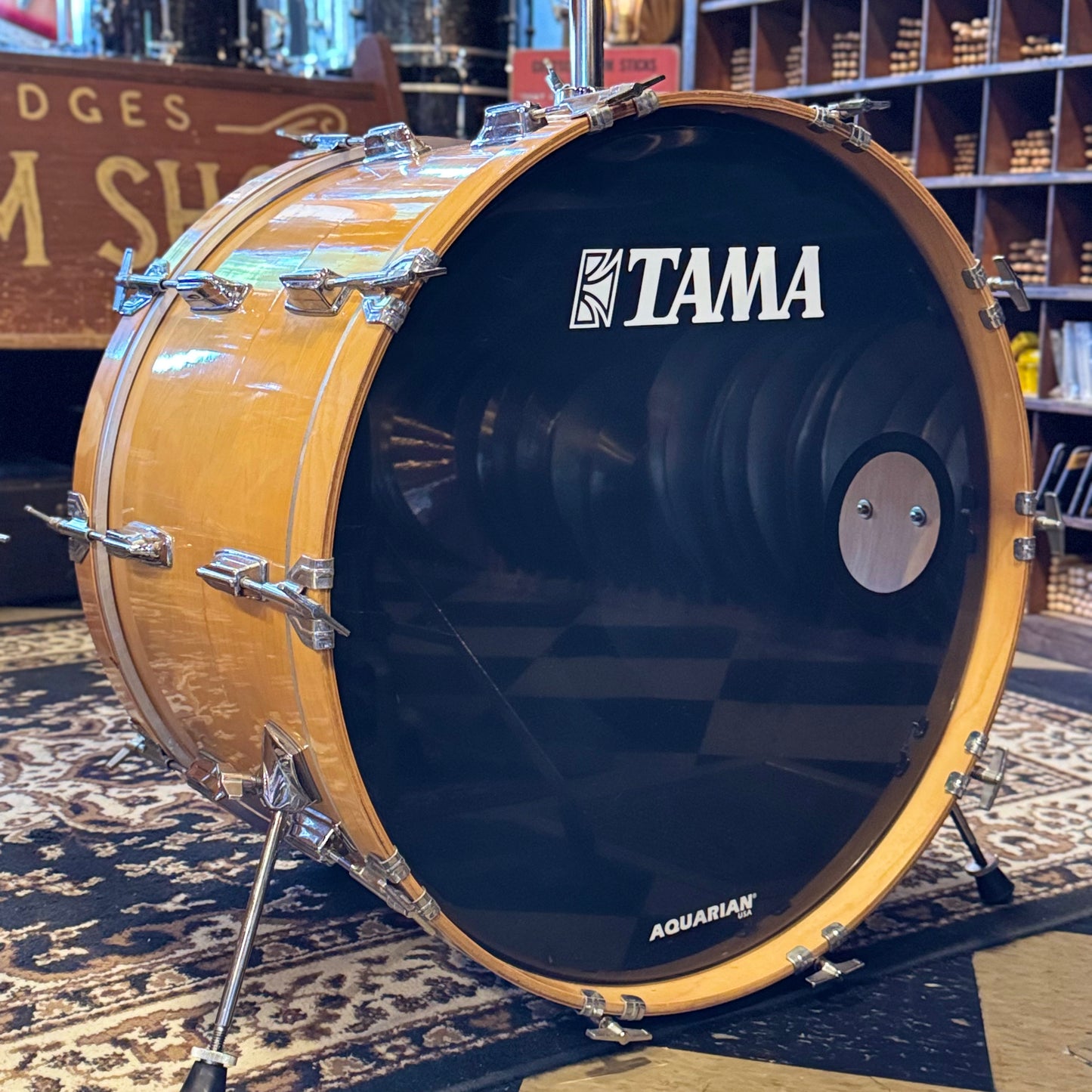 VINTAGE 1980's Tama Super Star Double Bass Drum Set in Natural Gloss - 14x24, 14x24, 8x12, 9x13, 10x14, 12x15, 16x16, 16x18