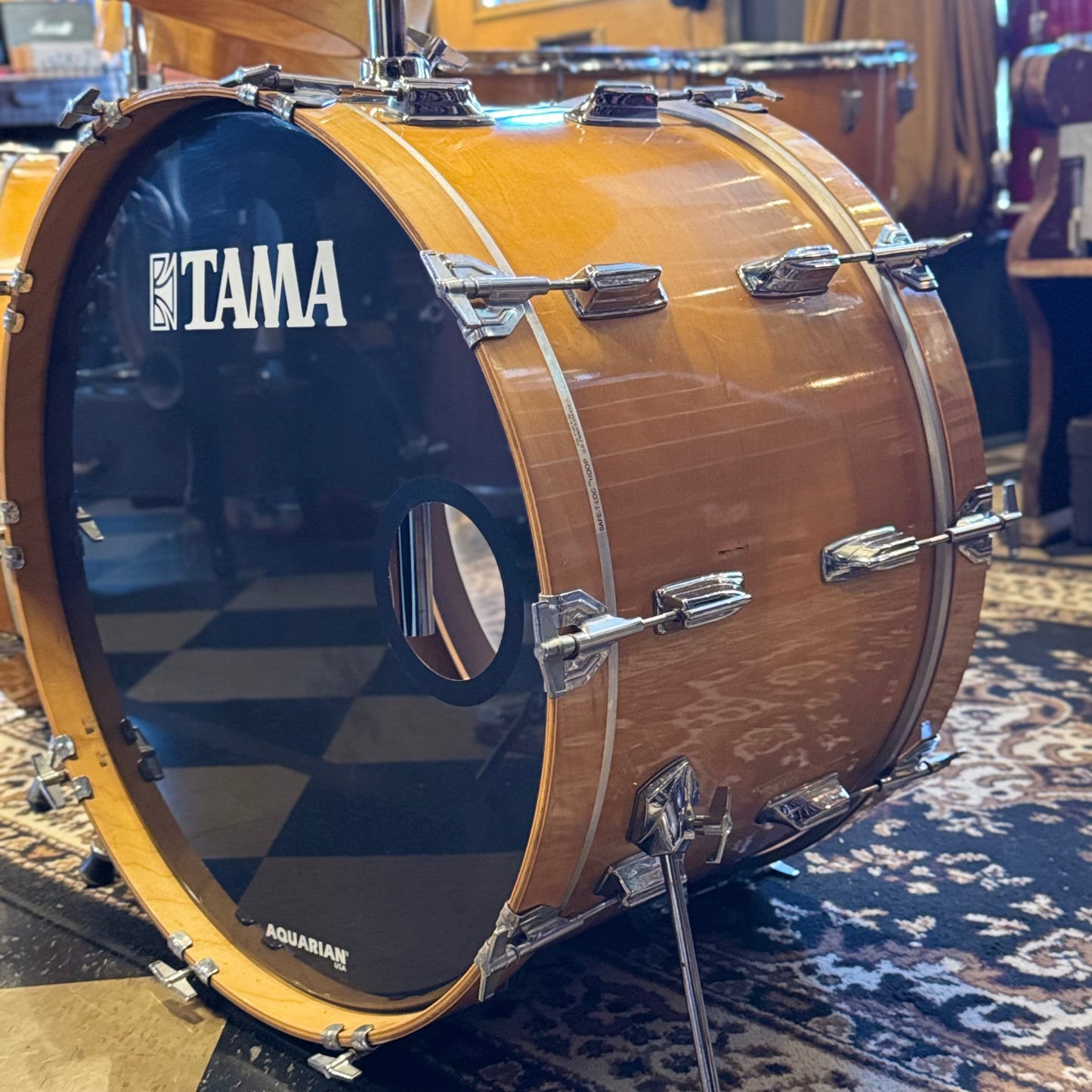 VINTAGE 1980's Tama Super Star Double Bass Drum Set in Natural Gloss - 14x24, 14x24, 8x12, 9x13, 10x14, 12x15, 16x16, 16x18