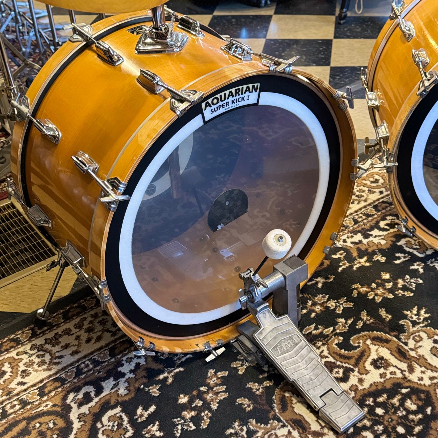 VINTAGE 1980's Tama Super Star Double Bass Drum Set in Natural Gloss - 14x24, 14x24, 8x12, 9x13, 10x14, 12x15, 16x16, 16x18