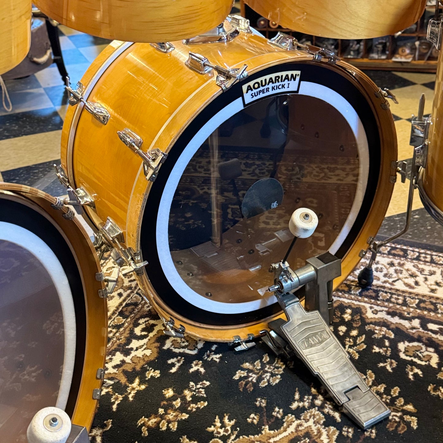 VINTAGE 1980's Tama Super Star Double Bass Drum Set in Natural Gloss - 14x24, 14x24, 8x12, 9x13, 10x14, 12x15, 16x16, 16x18